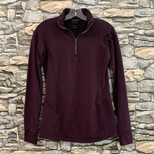 #37 Narragansett Traders Pullover Long Sleeve Burgundy Athletic Waffle Shirt Top